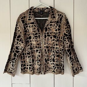 VTG 90s Casual Studio Embroidered Mesh Jacket Maximalist